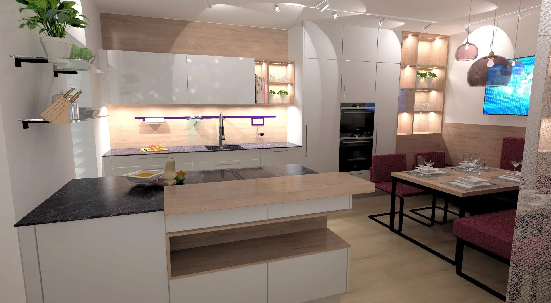 3D Küchenplanunggeplant von einem Küchenplaner und Küchenprofi als maßgeschneiderte Küche